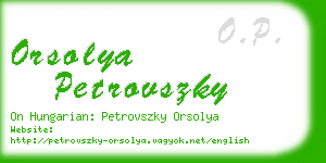 orsolya petrovszky business card